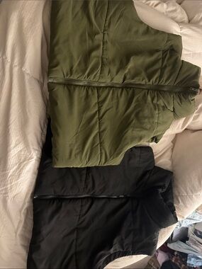 Bundle Puffer Vests in Olive and Black